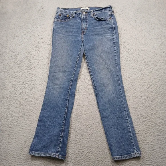 Levi's 515 Boot Cut Jeans Women's 8S Blue Denim Mid Rise Stretch Made in Mexico - Picture 2 of 9